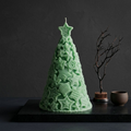 Christmas Tree Soy Wax Candle — Sculptural Starry Festive Decor, Holiday Centerpiece
