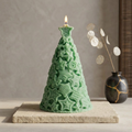 Christmas Tree Soy Wax Candle — Sculptural Starry Festive Decor, Holiday Centerpiece