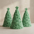 Christmas Tree Soy Wax Candle — Sculptural Starry Festive Decor, Holiday Centerpiece