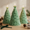 Christmas Tree Soy Wax Candle — Sculptural Starry Festive Decor, Holiday Centerpiece