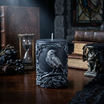 Raven Pillar Candle, Gothic Soy Wax Candle, Crow Candle Decor, Dark Academia Handmade Sculptural Gift