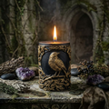 Raven Pillar Candle, Gothic Soy Wax Candle, Crow Candle Decor, Dark Academia Handmade Sculptural Gift
