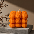 Jack O Lantern Soy Wax Candle in Pumpkin Cube Shape