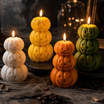 Jack O Lantern Soy Wax Candle – Stacked Halloween Pumpkin Decor