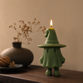 Cute spooky Halloween candle for fall shelf styling