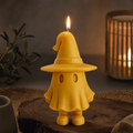 Handmade Halloween ghost candle for pumpkin display styling