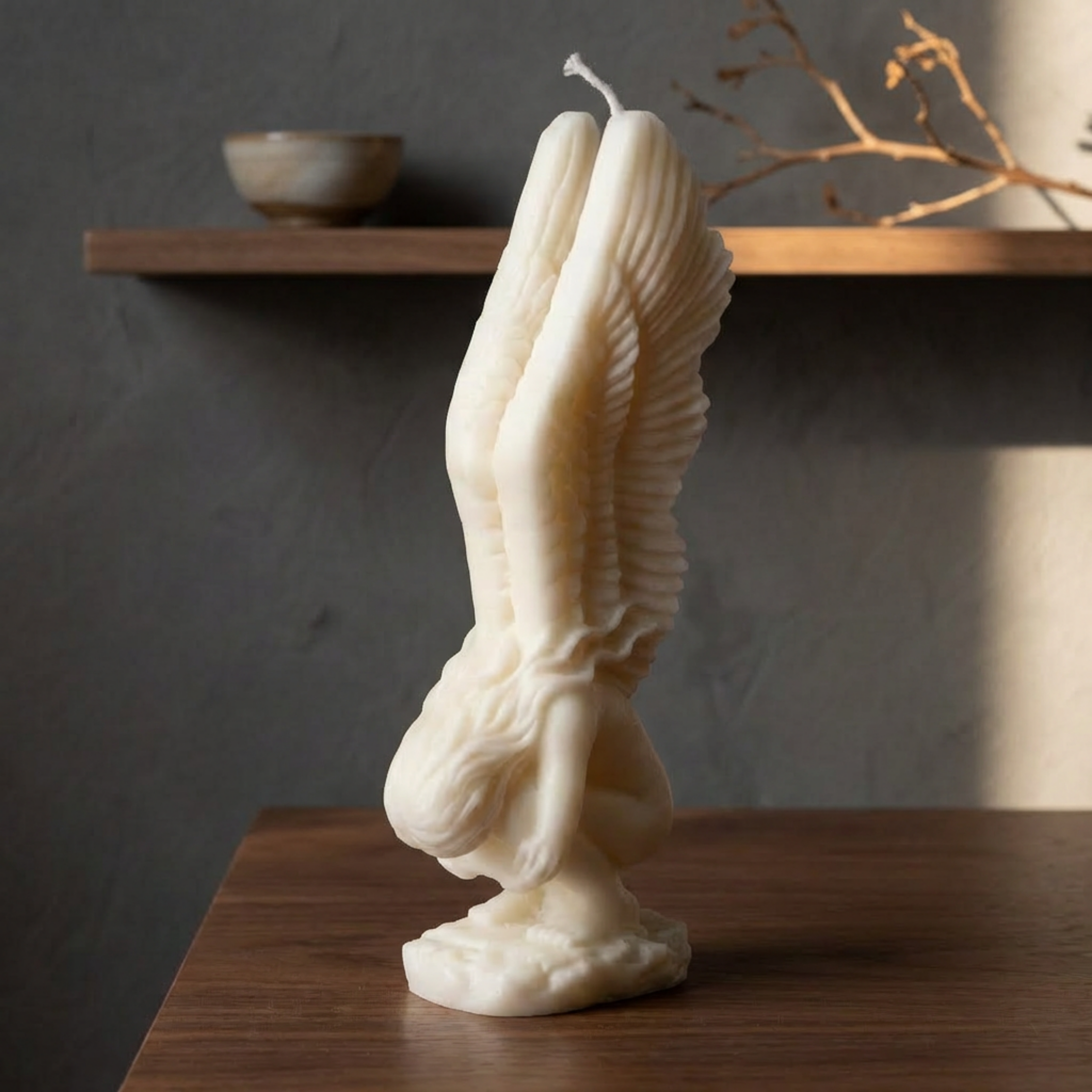 Angel Wings Candle soy wax candle — unlit display