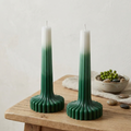 Set of 2 Ombre Large Pillar Candle soy wax candle — side view