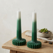 Set of 2 Ombre Large Pillar Candle soy wax candle — side view