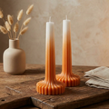 Set of 2 Ombre Large Pillar Candle soy wax candle — unlit display