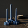 Set of 3 Large Striped Pillar Candle soy wax candle — detail view