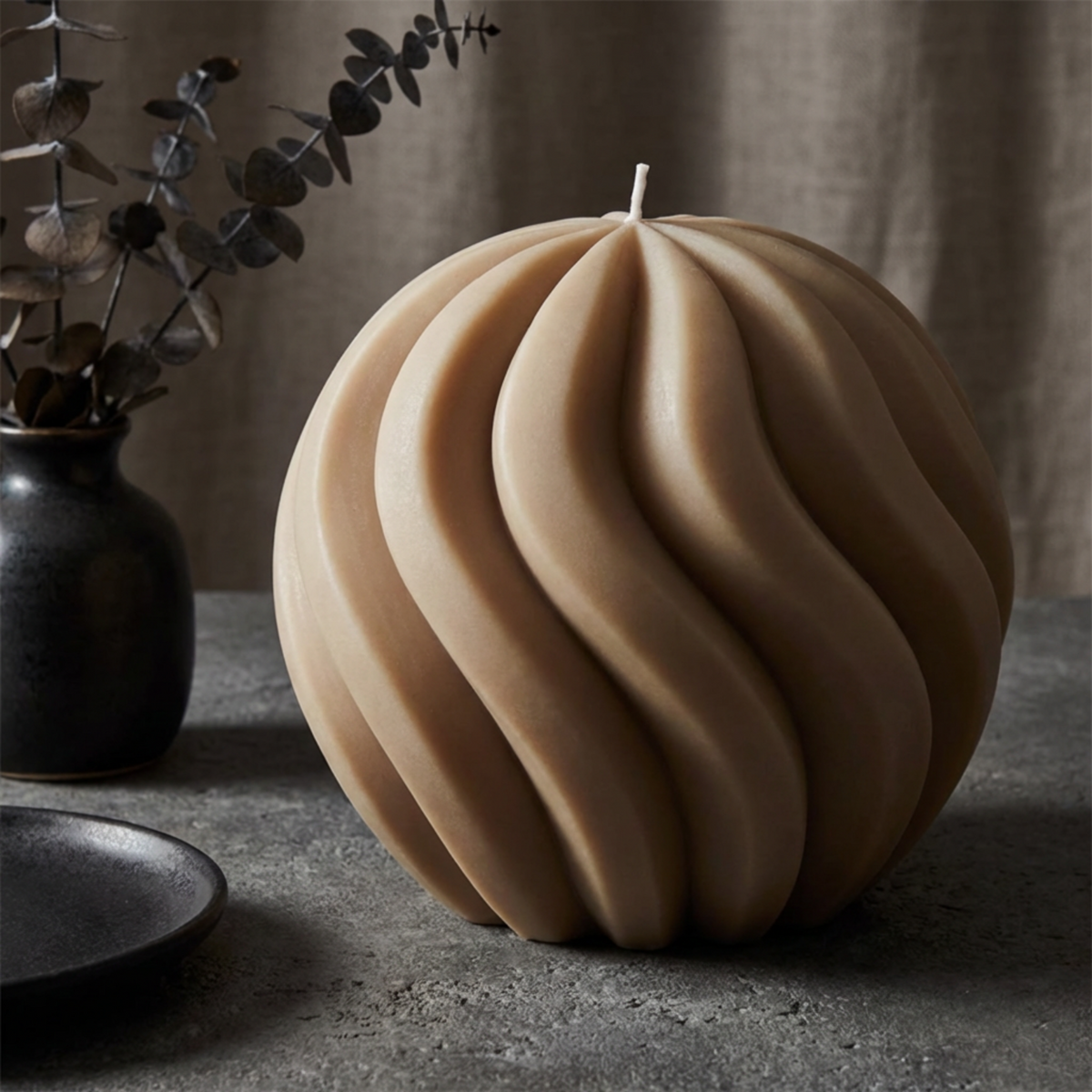 large-swirl-sphere-candle-sculptural-soy-wax-candle-modern-home-decor-aesthetic-shaped-candle-unique-gift-for-her