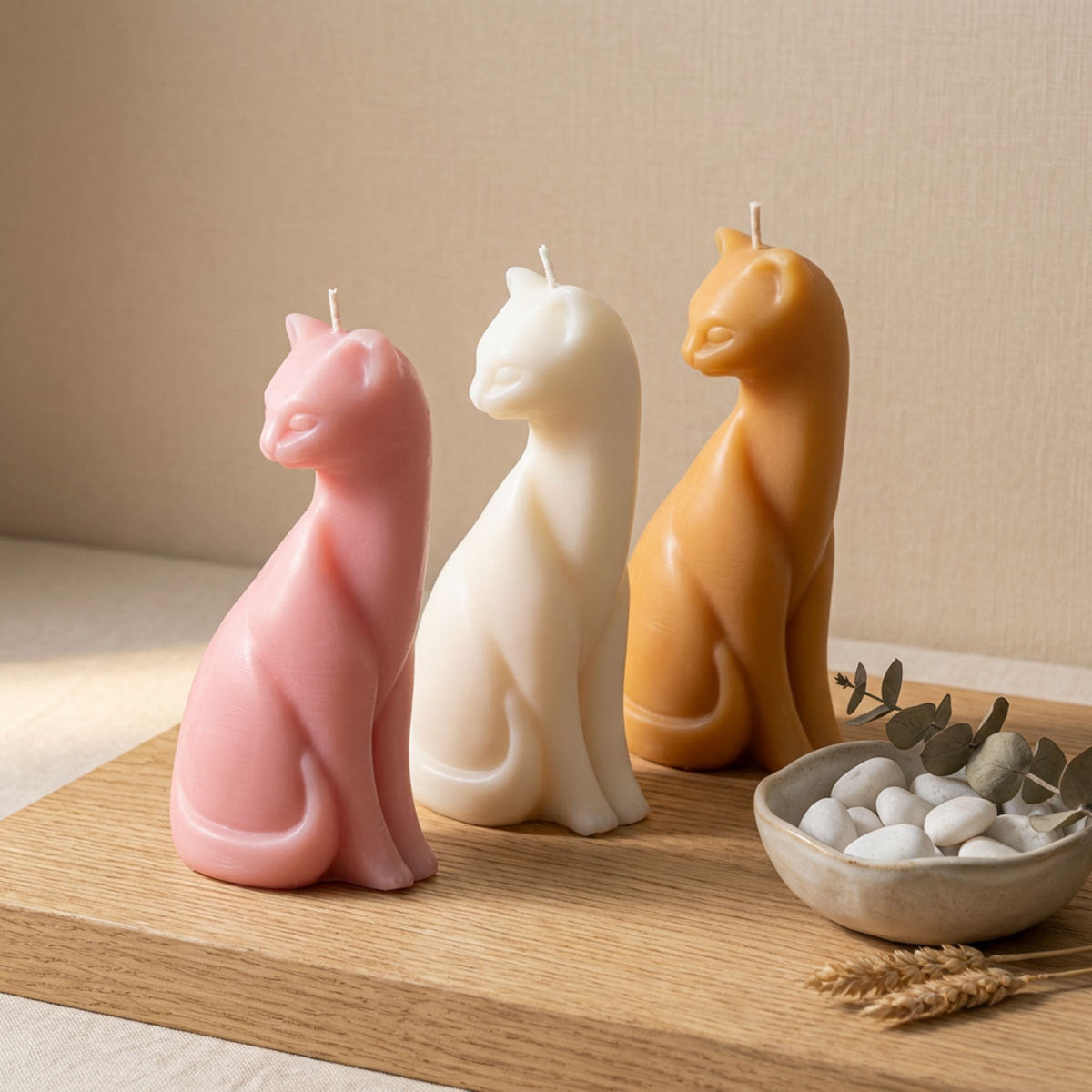 artisan cat candle, cat lover gift, animal candle, sculptural candle, cute feline candle, kitten decor gift, handmade candle gift for her