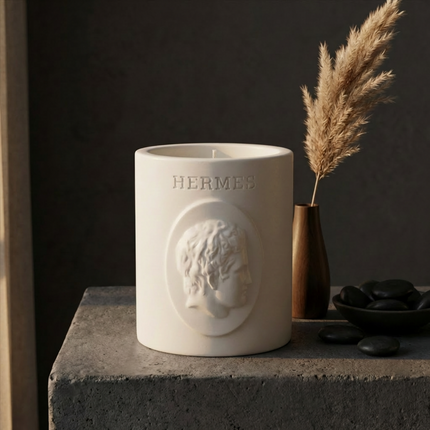 Greek God Bust Candle: Smoky Leather & Tobacco Scent - Hand Poured Luxury Candle