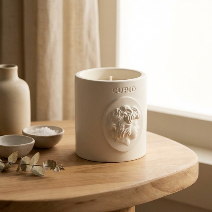 Cupid Greek Mythology Soy Candle - Handmade Sculptural Decor soy wax candle