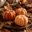 Pumpkin Candle Orange soy wax candle — side view