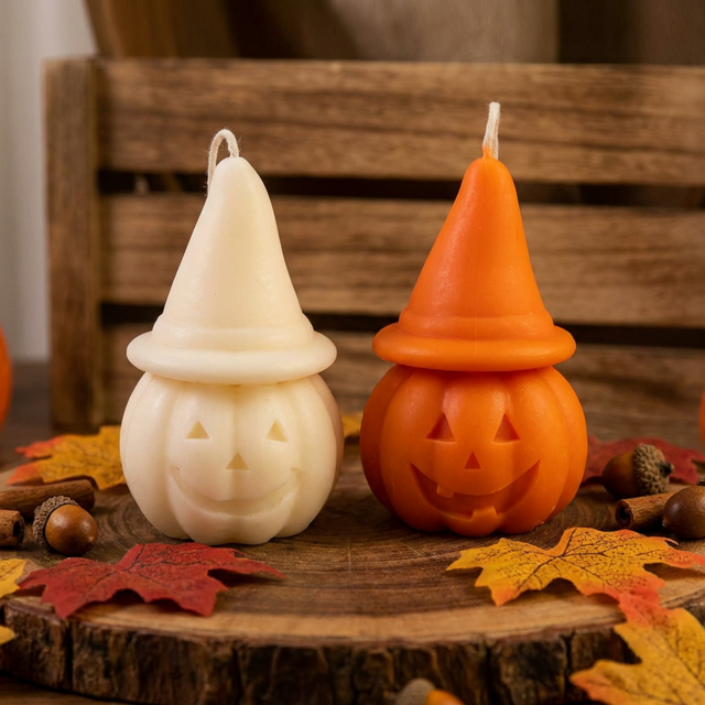 Halloween Pumpkin Hat Soy Candle - Hand-Poured Home Decor soy wax candle