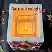 Natural Candle Holder with Dried Flowers soy wax candle — styled display