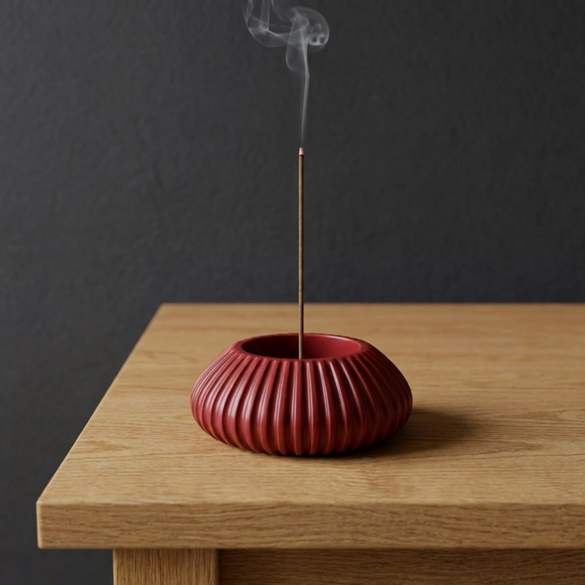 Fluted Ceramic-Resin Incense Holder: Handmade Minimalist Home Decor, Personalized Gift, Custom home gift, Birthday gift, Mom Gift