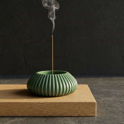 Fluted Ceramic-Resin Incense Holder: Handmade Minimalist Home Decor, Personalized Gift, Custom home gift, Birthday gift, Mom Gift