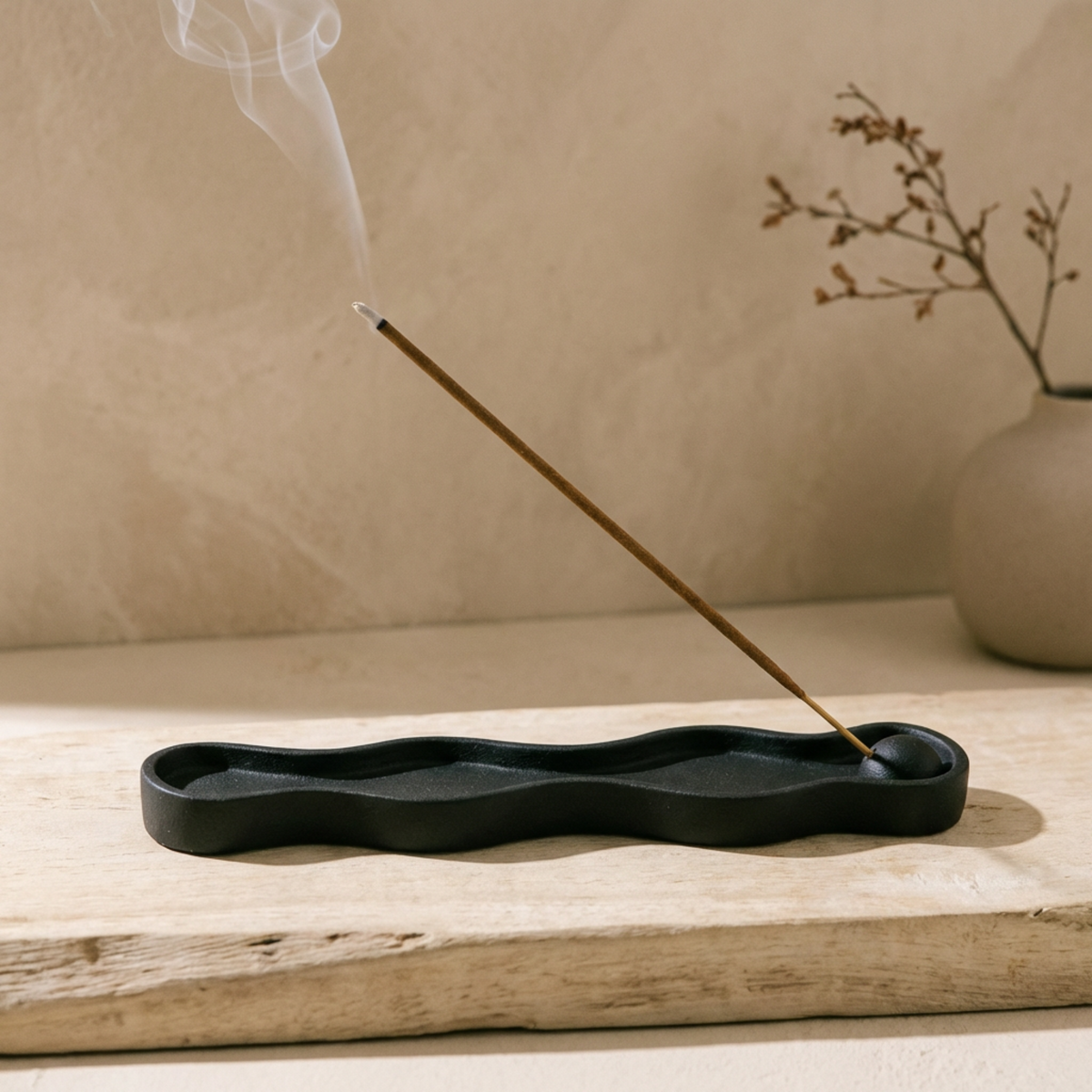 Minimalist Eco Ceramic Resin Incense Holder: Handmade Modern Meditation Altar Decor