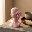 Lady Flowers Soy Wax Votive Candle - Handmade Floral Scul — detail view