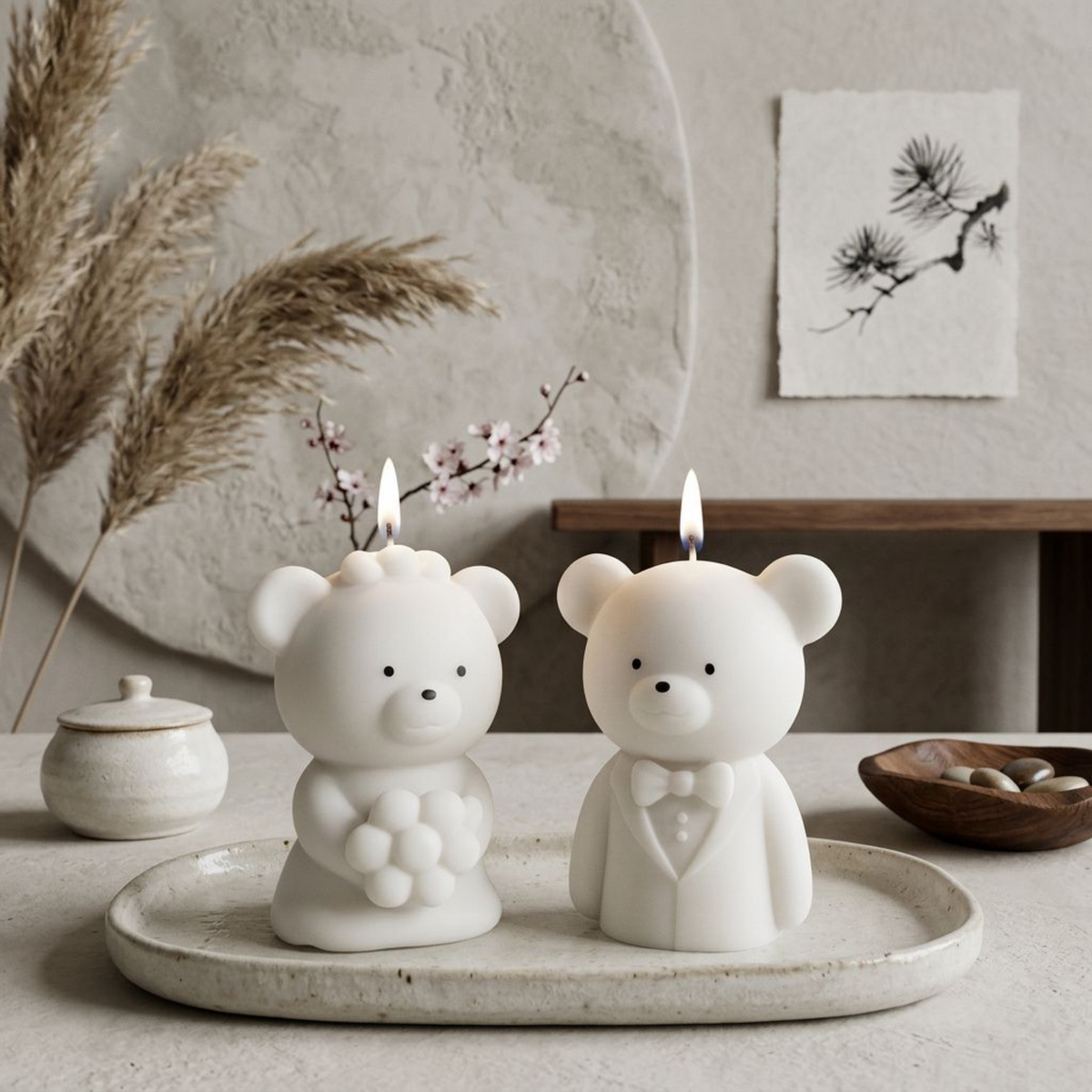 Bear Shaped Soy Wax Candle Favors — Baby Shower & Wedding Gifts, Handmade by Votive Candle Co
