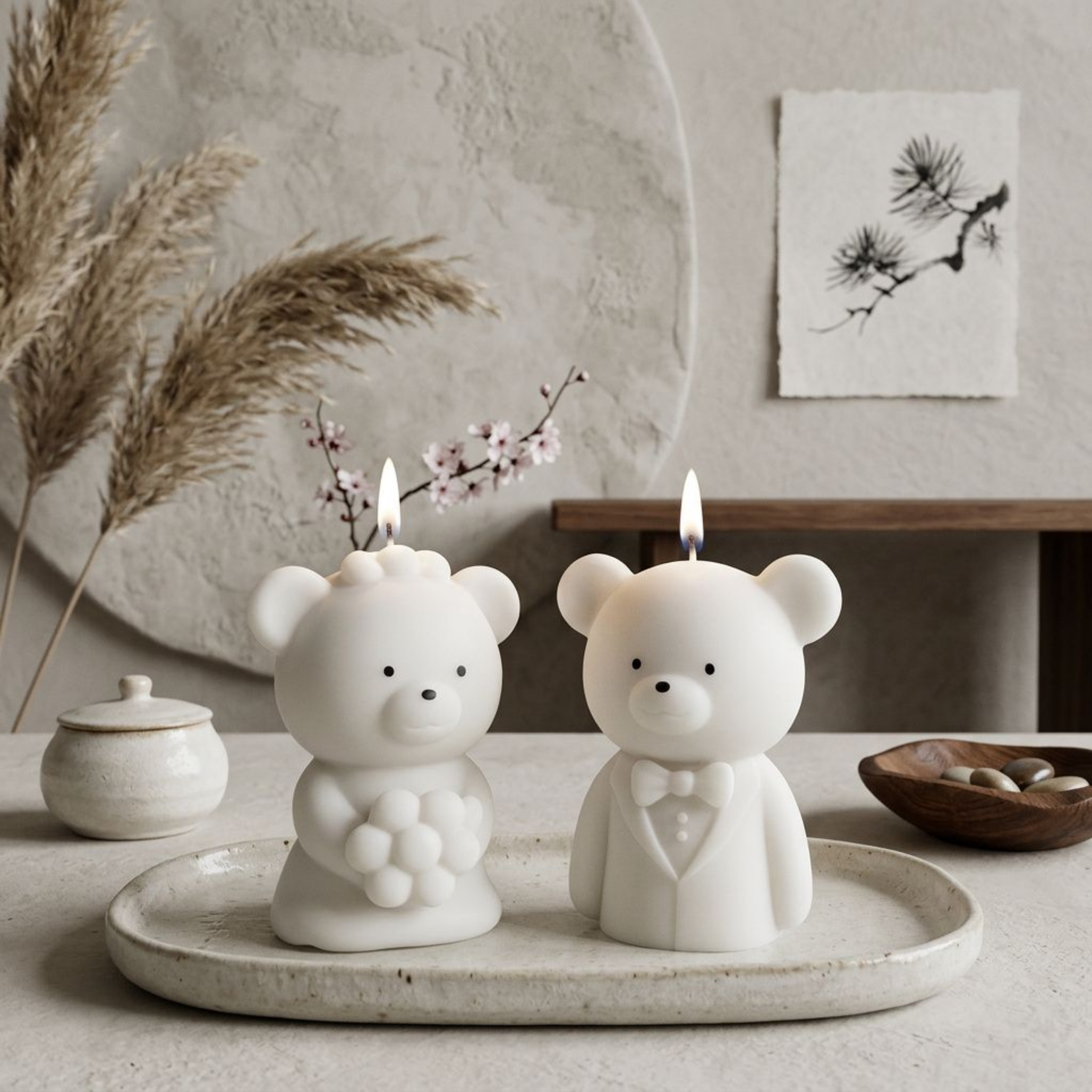 Bear Shaped Soy Wax Candle Favors — Baby Shower & Wedding Gifts, Handmade by Votive Candle Co