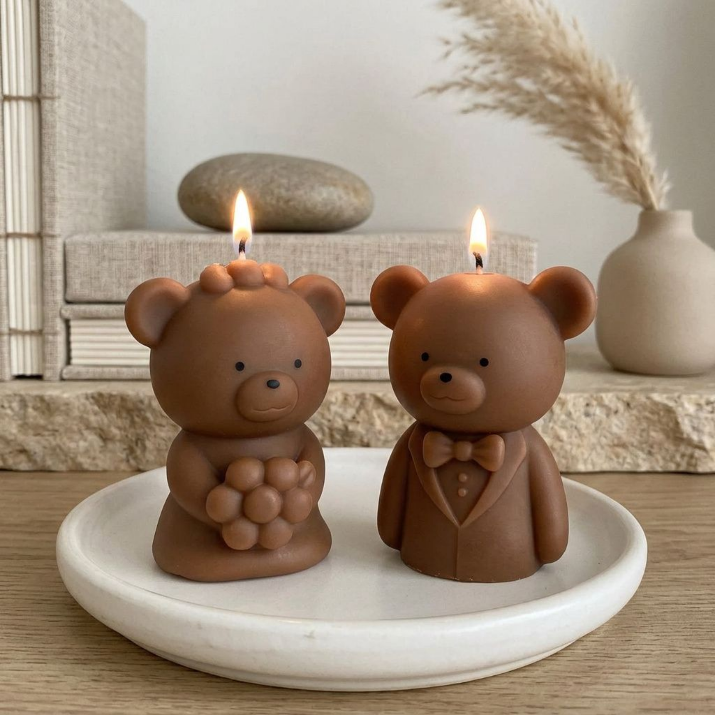 Bear Shaped Soy Wax Candle Favors — Baby Shower & Wedding Gifts, Handmade by Votive Candle Co