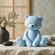 Teddy Bear Soy Wax Candle — Vegan Nursery Decor Candle & Baby Shower Gift, Pastel Sculptural
