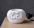 Reindeer Soy Wax Candle Jar — Eco Resin Sculptural Christmas Decor, Reusable Jar