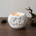 Reindeer Soy Wax Candle Jar — Eco Resin Sculptural Christmas Decor, Reusable Jar