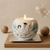 Santa Sleigh Soy Wax Candle Jar — Eco Resin Sculptural Christmas Decor, Hand-Painted Option