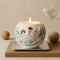 Santa Sleigh Soy Wax Candle Jar — Eco Resin Sculptural Christmas Decor, Hand-Painted Option