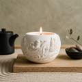 Santa Sleigh Soy Wax Candle Jar — Eco Resin Sculptural Christmas Decor, Hand-Painted Option