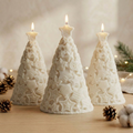 Christmas Tree Soy Wax Candle — Sculptural Starry Festive Decor, Holiday Centerpiece