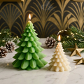 Hand-Poured Soy Christmas Tree Candle Set — Sculptural Natural Holiday Decor, Eco-Friendly Gift