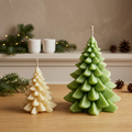Hand-Poured Soy Christmas Tree Candle Set — Sculptural Natural Holiday Decor, Eco-Friendly Gift