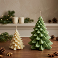 Hand-Poured Soy Christmas Tree Candle Set — Sculptural Natural Holiday Decor, Eco-Friendly Gift