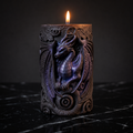 Dragon Pillar Candle, Gothic Sculptural Soy Wax Candle, Fantasy Candle Decor, Handmade Mythical Dragon Gift
