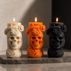 Halloween Skull Candle with Roses – Soy Wax Gothic Candle