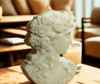 Hand-poured soy wax bust candle inspired by Greek mythology – calming decor piece for wellness rituals.