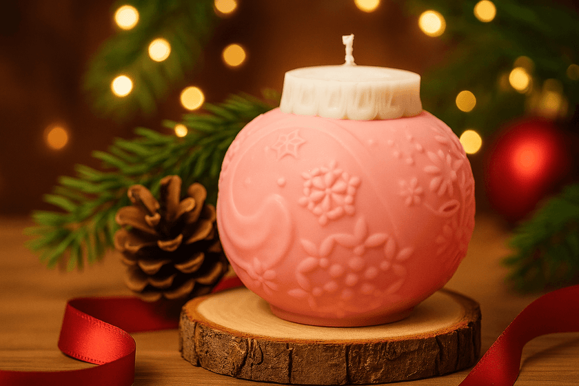 Winter wonderland-inspired decorative candle with a festive fragrance, ideal for enhancing Christmas home décor.