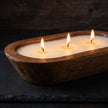 Wooden Dough Bowl Candle
