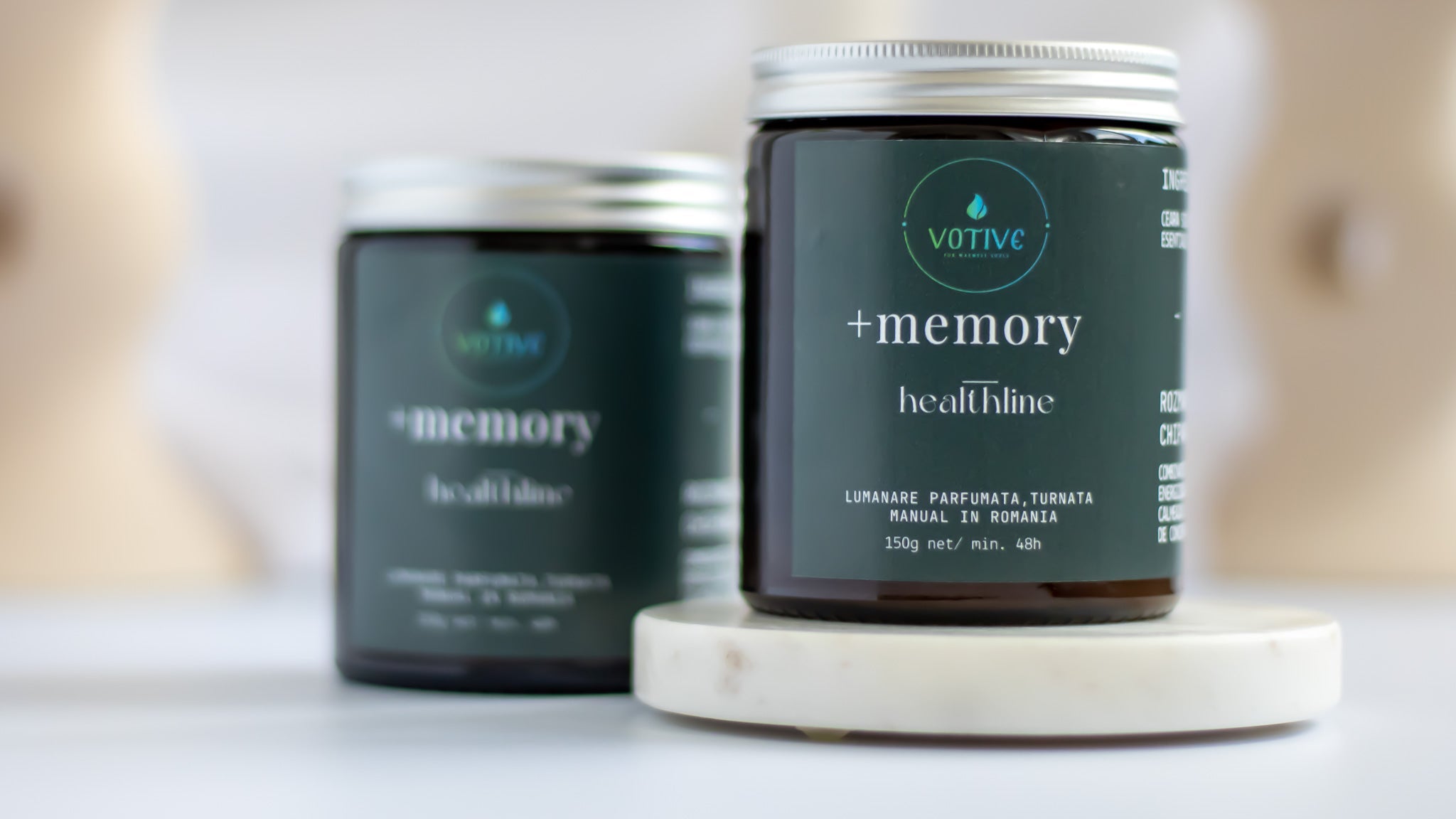 Lumânare aromaterapeutică Memory, realizată manual, de la Votive