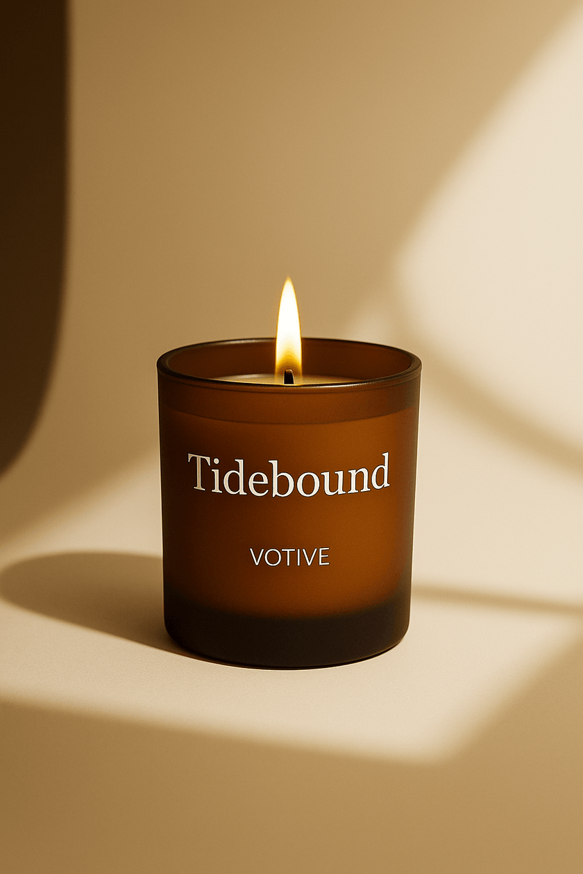 eco friendly non-toxic cotton blossom candle with sandalwood and linen