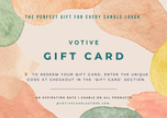 Votive Gift Card – luxury scented candles gift voucher.