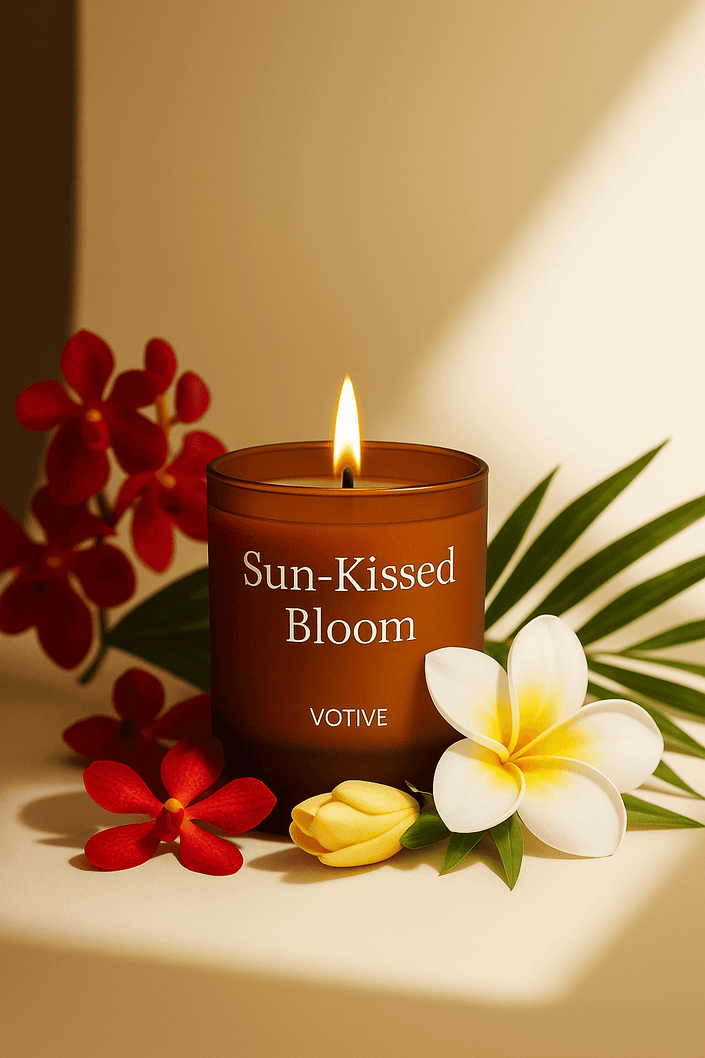 hand-poured summer scented candle with coconut papaya blend

