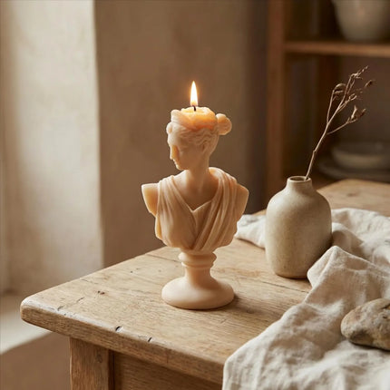 Artemis Bust Candle – Greek Statue Soy Wax Sculpture Candle