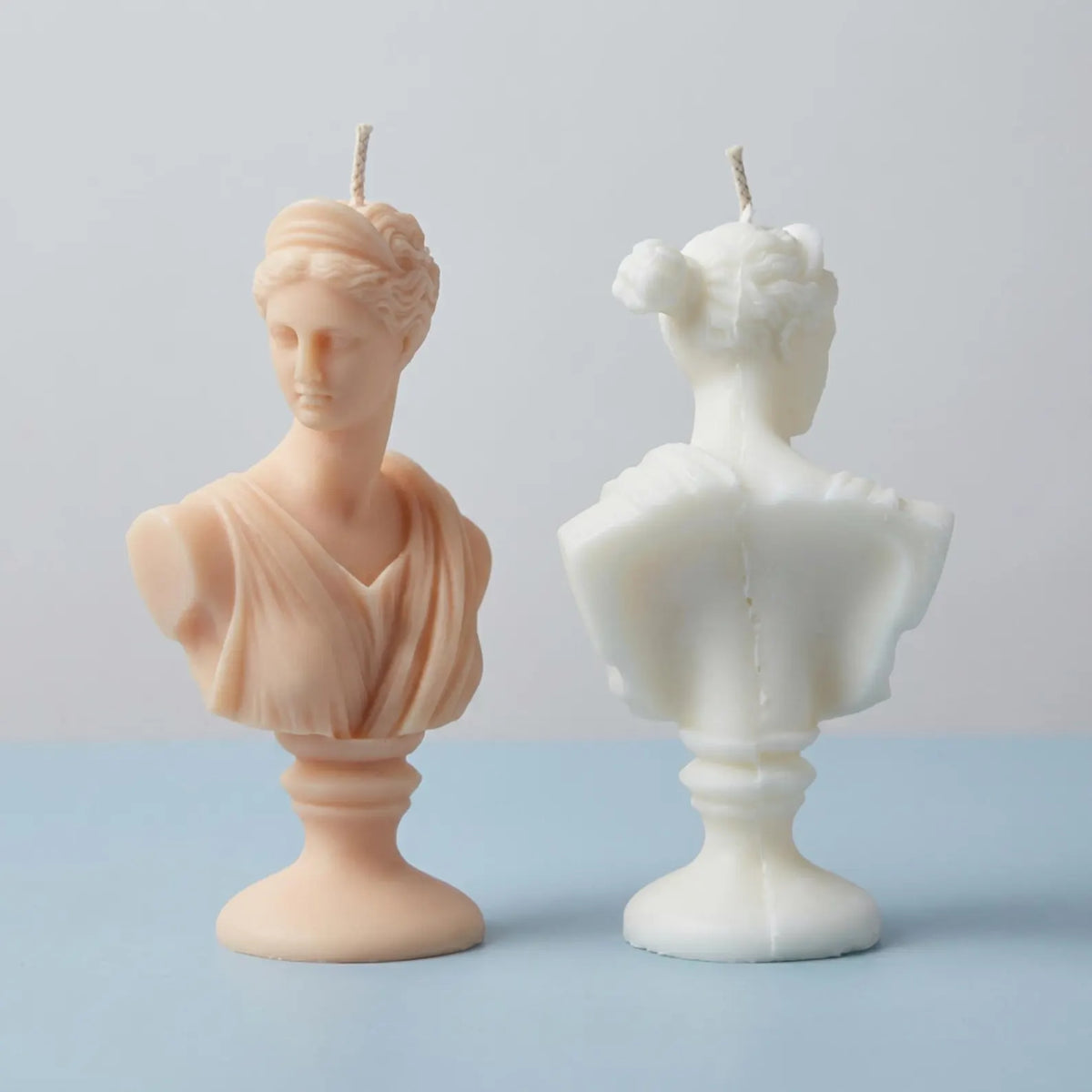 Artemis Bust Candle – Greek Statue Soy Wax Sculpture Candle — detail view